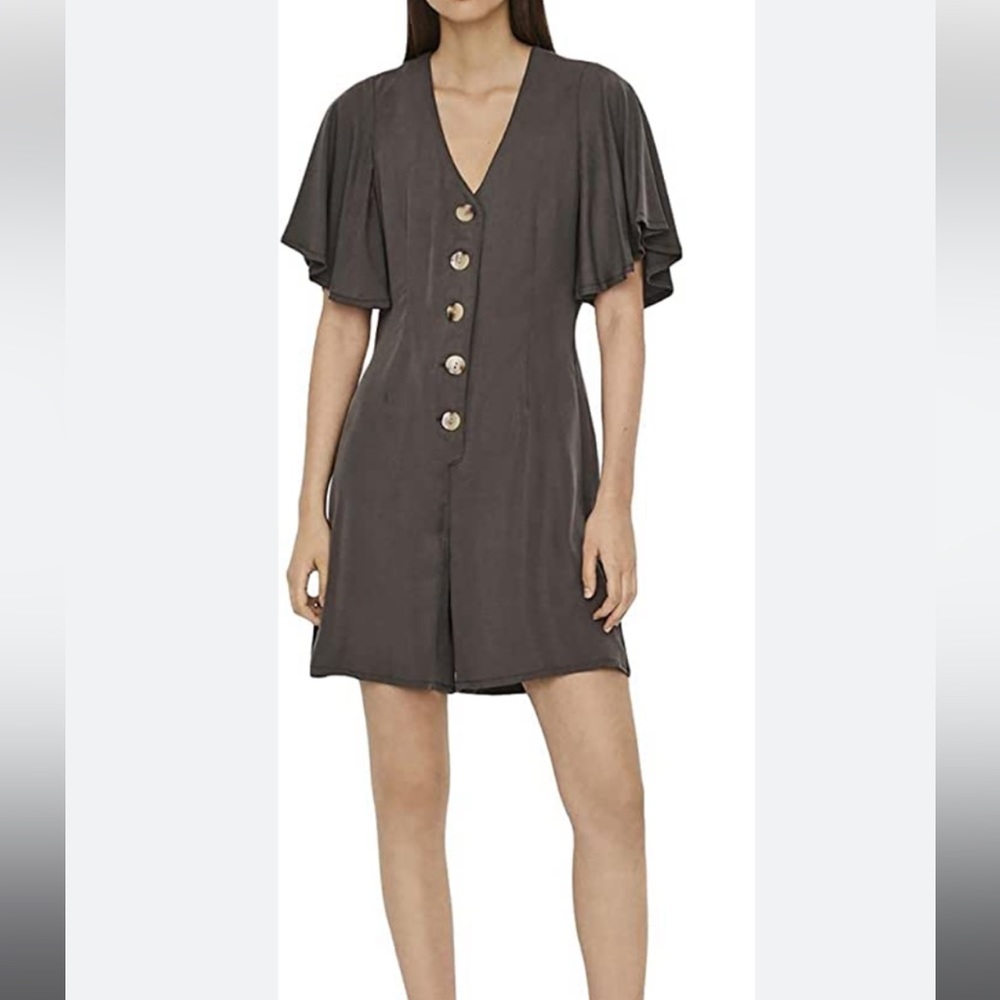 Vero Moda Flutter Sleeve V-Neck Romper